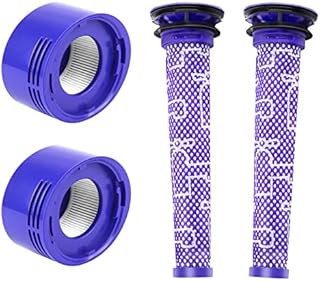 V7 V8 Filter Replacement for Dyson V7 V8 SV10 Animal Absolute Motorhead Cordless Vacuum Cleaner, 2pcs Pre Filters and 2pcs HEPA Post Filter, Replaces Part # DY-96566101, DY-96747801