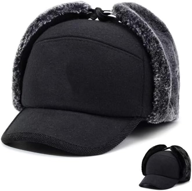 Hats for Winter Warmth Men's Elderly Outdoor Plush Thickened Ear Protection Dad's Duck Tongue Hat