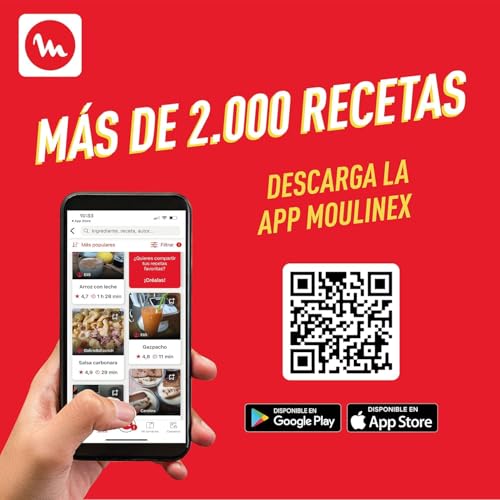 Miniatura 7 de Moulinex Easy Fry Deluxe 4.2 L Ez4018 Freidora De Aire Sin Aceite, Revestimiento Antiadherente, Pantalla Digital Táctil, 8 Programas De Cocinado, Comidas Sanas, App 125 Recetas, Hasta 6 Personas