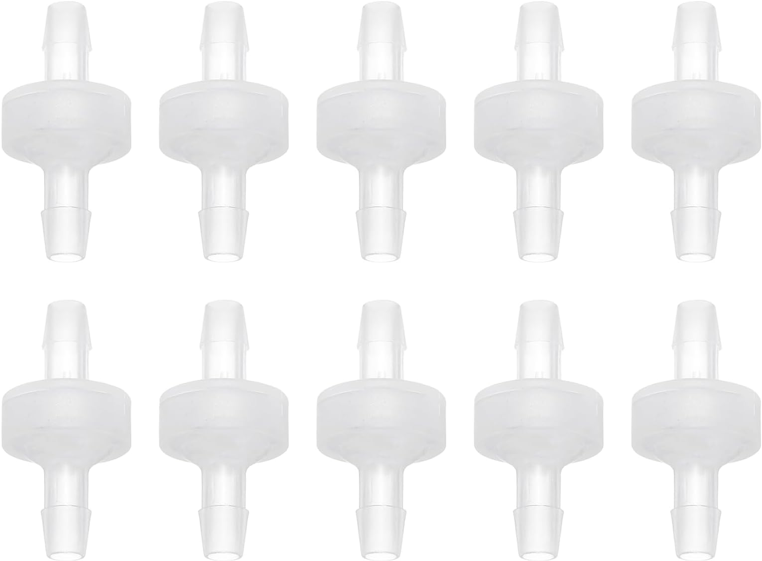 uxcell 10 Pcs Non Return Check Valves, 3/16" (5mm) Dia One Way Inline Hose Connector PP Plastic Hose Barb for Gas Liquid Air Water Tank Pump