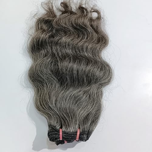 Raw unprocessed Grey - Salt and Pepper Indian Wavy Human Hair Extensio