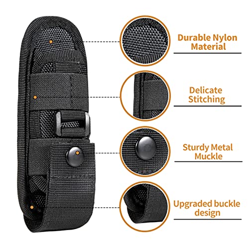 Amzgogo Flashlight Holster Case, 360 Degree Rotatable Pouch Nylon Flashlight Holder Duty Belt For Edc (2 Pack) #TOP6