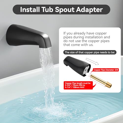 3 Handle Shower Faucet Set with Tub Spout Shower Head and Handle Set by VIKASI - Used condition - Image 7