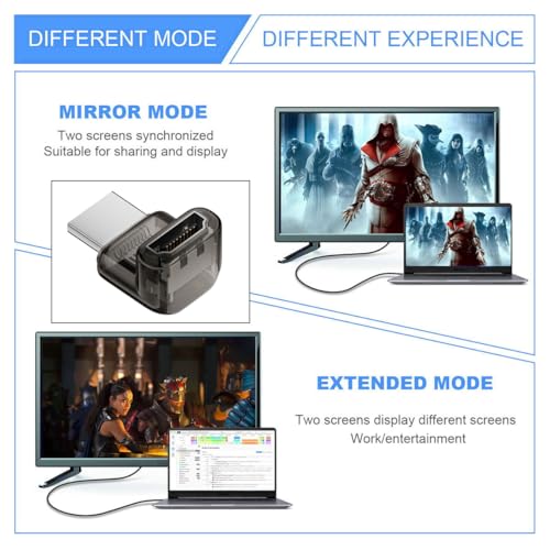 Adaptador HDMI ángulo 90° macho a HDMI 2.1 hembra 8K 60hz miniatura 3