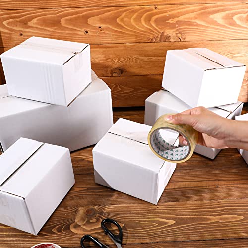 Image of Outus 32 Pack Corrugated Cardboard Boxes, Small, White | With Tape, For Moving Shipping Storage, Office Business Home Packaging, Corrugated Construction Protects Items During Transit