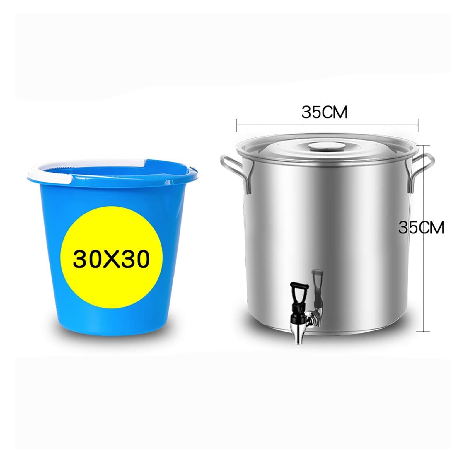 Pentola per Brodo con Rubinetto - Pentola per Brodo Grande con Coperchio, Pentola per Brodo Grande, Secchio per Zuppa in Acciaio Inossidabile Spesso 304 per Uso Alimentare