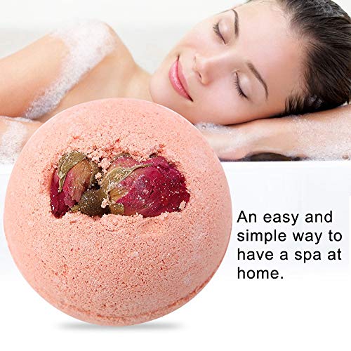 Bath Bombs,100% Natural Essential Oils & Dried Flowers, Aromatherapy Relaxation Moisturizes Dry Skin, Soften Cuticle,Bubble Baths, Ideas Gift For Girlfriend, Women, Mother(Pink Rose) #TOP1