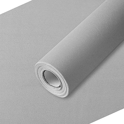 17.7 x 335 Inches Wallpaper Light Gray Contact Paper PVC Self-Adhesive Peel and Stick Wallpaper Easy to Clean Wall Paper