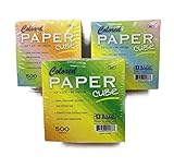 3 Pk, Bazic 500 Count 85 X 85mm Color Paper Cube