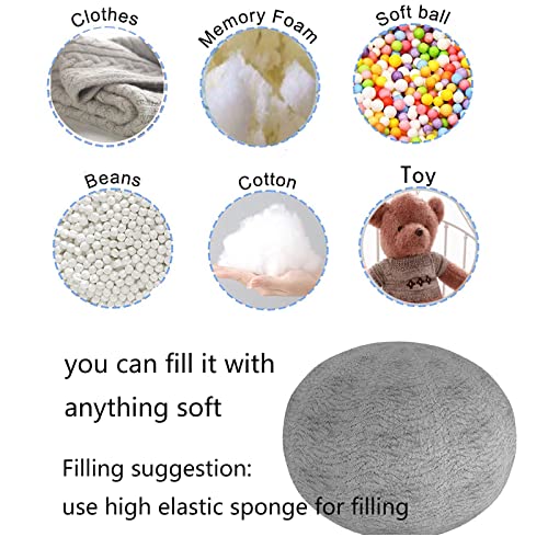 Oversized Bean Bag Chair Cover For Adults,Living Room Furniture Soft Washable Microfiber Kids Bean Bag Chair Cover,Lazy Sofa Bed Cover Pv Velvet Bean Bag Cover (Cover Only) (Light Grey, 6Ft 180*90Cm) #TOP3