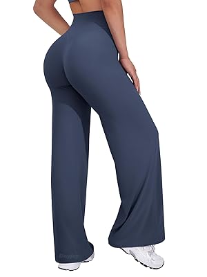 VOYJOY Straight Leggings Bottoms Wide Leg Pants for Women 29"/ 31.5"/33"/35" High Waist Stretch Casual Sweatpants