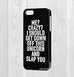 De plástico. Carcasa rígida para iPhone 4/5/5C/6/6+, diseño de unicornio con texto en inglés \