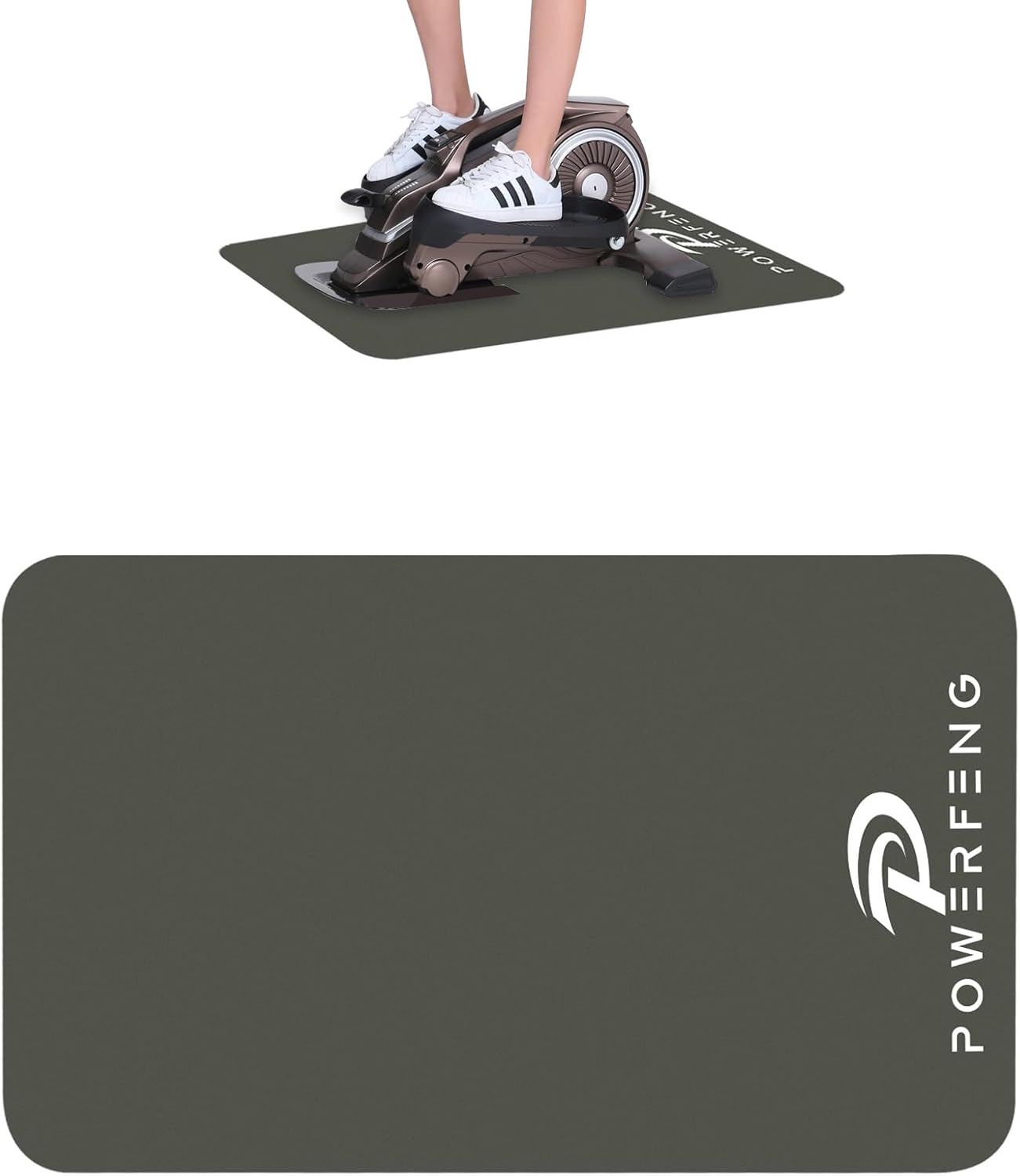 Non-Slip Leg Exerciser Machine Mat: Workout Mat for Under Desk Elliptical Pedal Ellipse Exercise