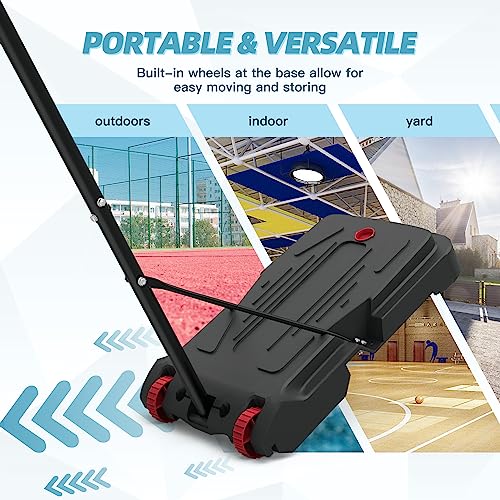 Portable Basketball Hoop,5.5-7FT Adjustable Basketball Goal System,Weather-Resistant Backboard Stand System Kids Youth Adult for Indoor Outdoor (Basketball Hoop Portable) - Thumbnail 5