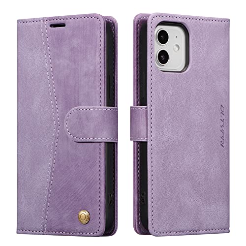 Coque pour iPhone 11 portefeuille à fermeture magnétique et clapet violet