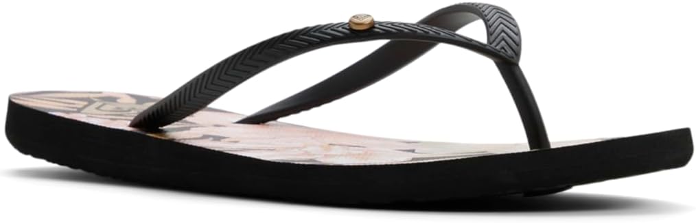 Roxy Women's Bermuda Flip Flop Sandal, Black Floral, 8 - Image 4