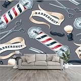 HKV148EYUI 3D Wallpaper Seamless Barber Shop Supplies Self Adhesive Bedroom Living Room Dormitory Decor Wall Mural Stick and Peel Background Wall Ceiling Wardrobe Sticker