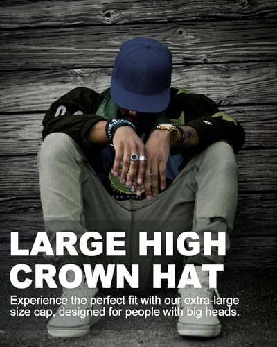 Image of Zylioo Oversize Baseball Cap XXL Big Head Hats for Men Large Dad Hats High Crown Structured Cap Adjustable 22 inch-25.5 inch