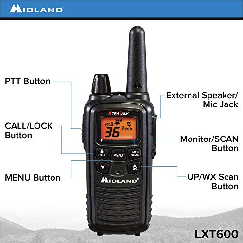 Midland Lxt600Vp3 36 Channel Frs Two-Way Radio - Up To 30 Mile Range Walkie Talkie - Black (Pack Of 6) #TOP1