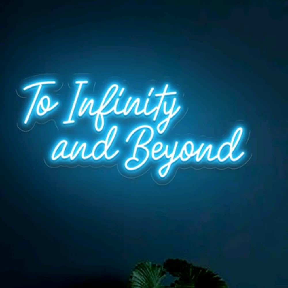 To Infinity and Beyond Neon Sign Custom Neon Sign Bedroom Led Light Home Wall Decor Inspirational Saying Decor Personalized Gifts Neon Art USB Size: