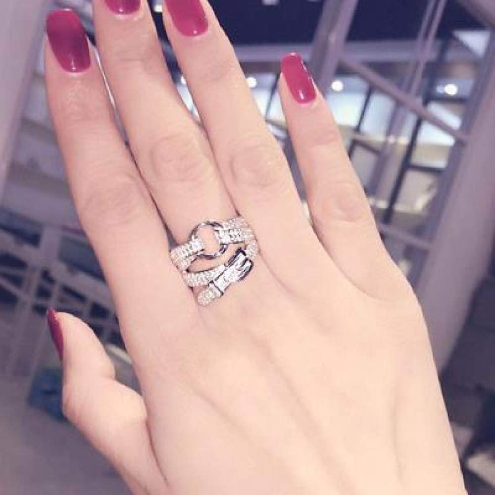 Anello In Argento 925 Regolabile Aperto R0710 - Foto 6