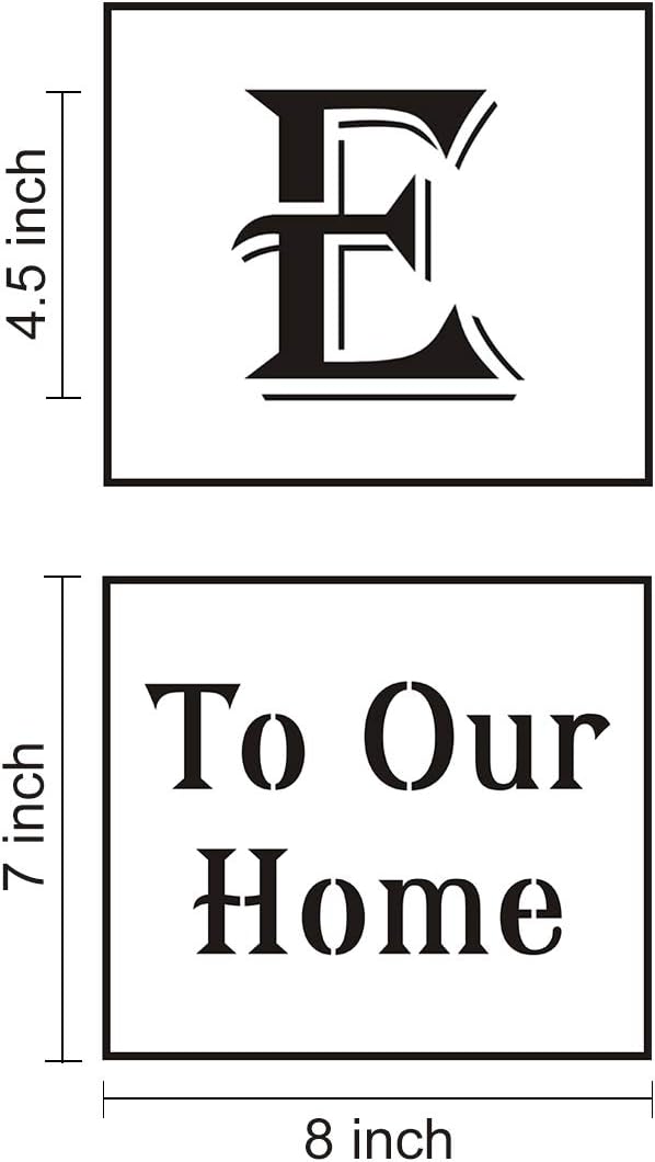 Large Welcome Sign Stencils Vertical - 8 Pack Welcome Stencil Templates for Painting on Wood, Reusable Welcome to Our Home Letter Stencils for Front Porch Signs