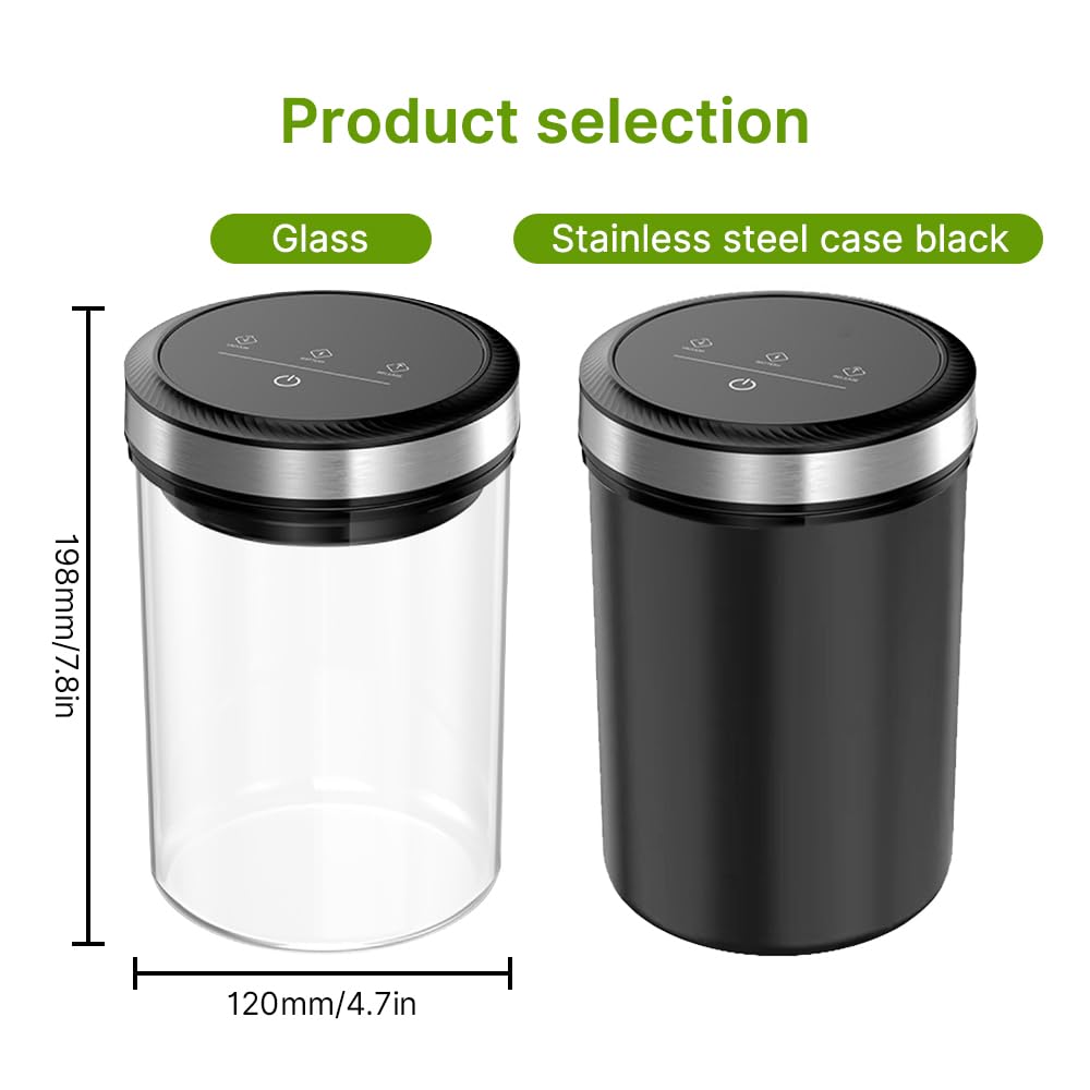 Barattoli sottovuoto per caffè con coperchi ermetici 33 Kpa Auto e Stop Touch Screen Barattolo per alimenti in acciaio inossidabile lavabile in lavastoviglie Contenitore multifunzionale