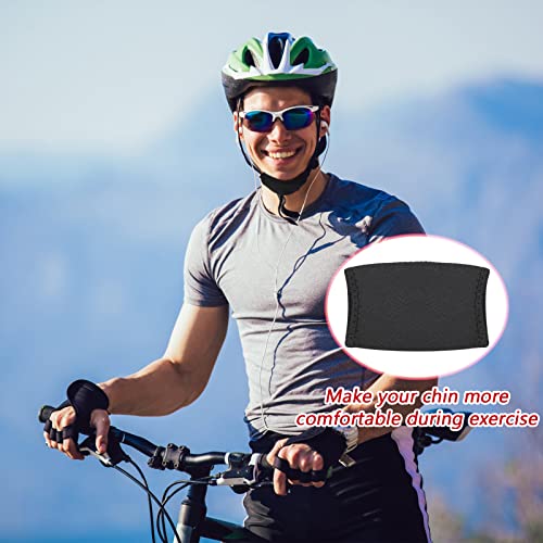 4 Pcs Men's Chin Pad Football Chin Cup Sleeve Cover Chin Strap Cover Sports Football Chin Strap Pads For Youth Boys Softball Baseball Hockey Soccer Helmet, 5.12 X 3.15 Inches, Black #TOP5