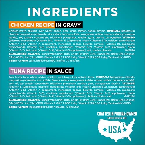 Purina ONE Natural,High Protein Cat Food Variety Pack,Chicken,Tuna,Salmon and Trout Recipes - 3 oz. Cans,(Pack of 48) - image 6