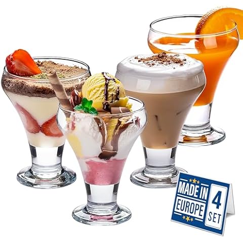 Crystalia Elegant Footed Dessert Bowls Set Cover