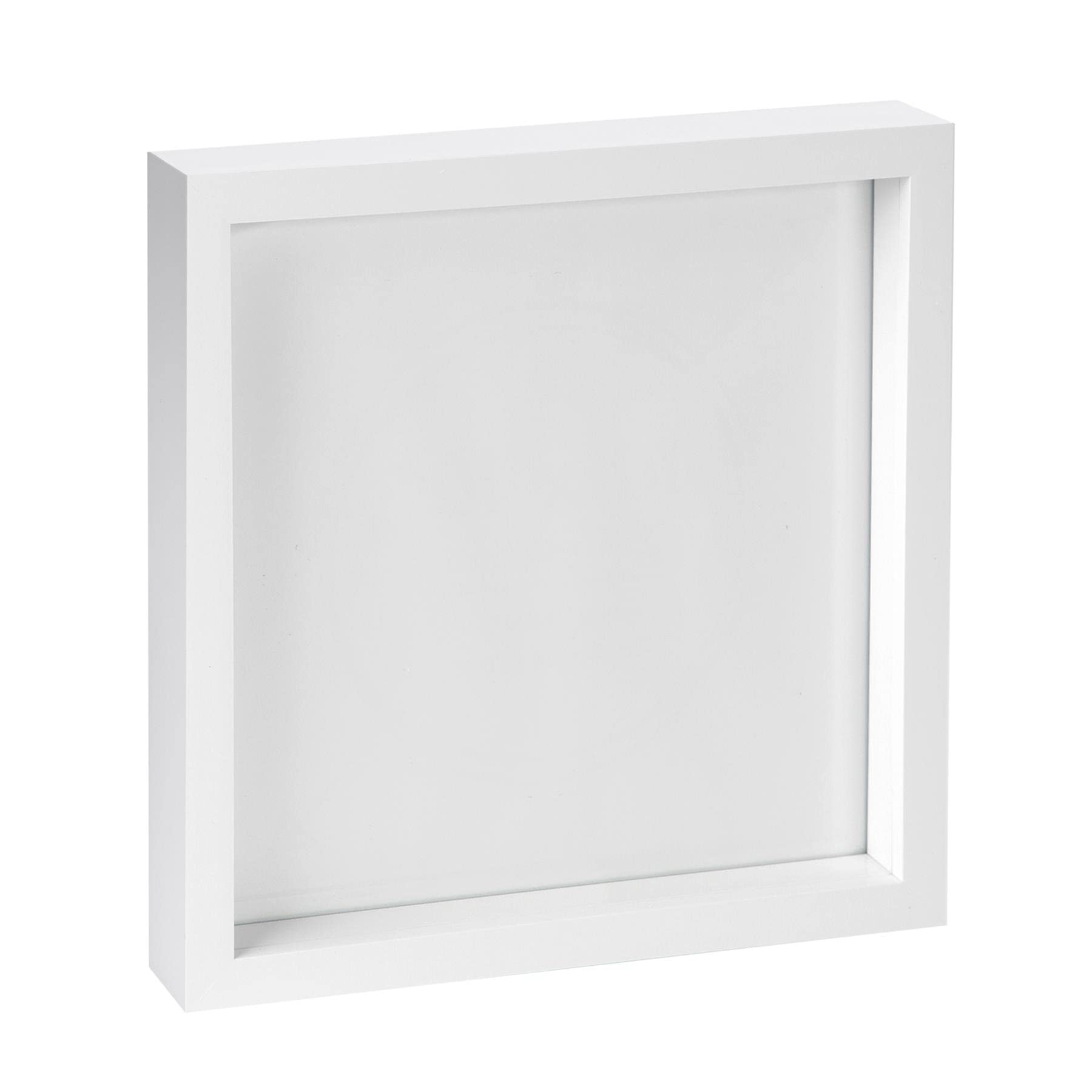 Nicola Spring White 10" X 10" 3D Box Photo Frame - Standing Hanging Craft Shadow Picture Display