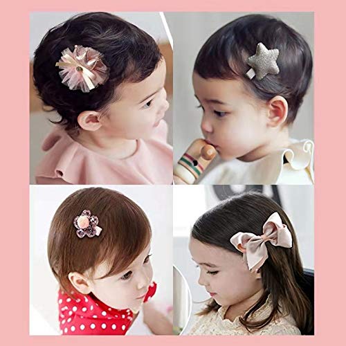 54Pack Baby Hair Clips Cute Girl's Hair Bows Baby Elastic Hair Ties Assorted styles Girl Hair Accessories Set For Girls Ponytail Holder Toddlers Baby Girl Gift Hairpins Set Baby Girl Teens…
