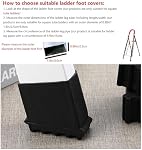 4Pcs Ladder Feet Covers Non-Slip,Rubber Steep Ladder Foot Replacements Non-Skid Extension Ladder Feet Protectors,Household Non-Skid Ladder Cover,Safe Ladder Pads Ladder Accessories(Black)