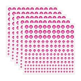 QUARKZMAN 5 Hojas/825 Piezas Pegatinas Autoadhesivas De Estrás Adhesivos De Acrílico Piedras De Plástico Brillantes Para Arte De Uñas Manualidades Ropa DIY Maquillaje Rojo Claro