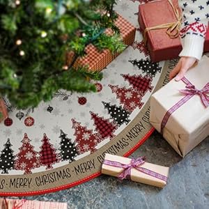 AVOIN colorlife Merry Christmas Christmas Tree Skirt 48 Inch, Christmas Ornaments Snowflake Winter Holiday Tree Mat Decoration AVOIN colorlife Merry Christmas Christmas Tree Skirt 48 Inch Christmas Ornaments Snowflake Winter Holiday Tree Mat Decoration