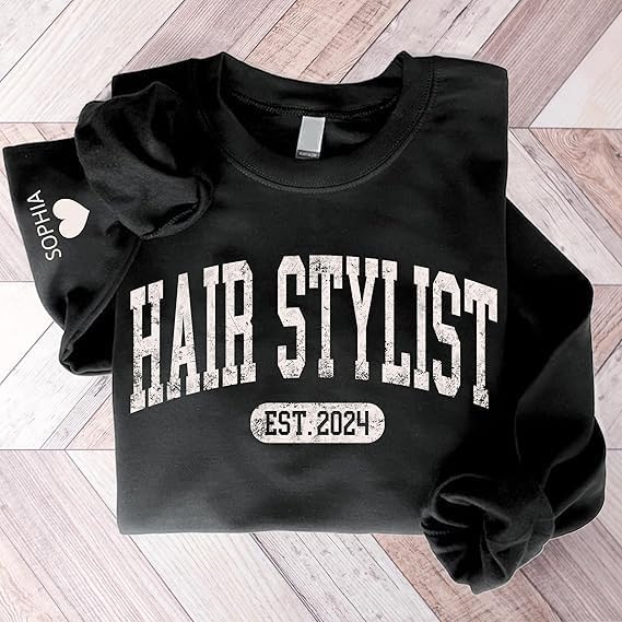 KATIX Custom Hair Stylist Sweatshirt, Custom name Hair Dresser sweatshirt, Hair Therapist Sweatshirt, Hairapist Tshirt Crewneck Multi - Image 5