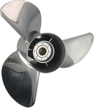 Marine Stainless Steel Propeller 14x12-K 13.8x13-K 13 1/2x14-K 13 1/2x15-K 13x17-K 13x19-K 15 Tooth Compatible with Marine Vessel Models Outboard Engine Models Boat Models