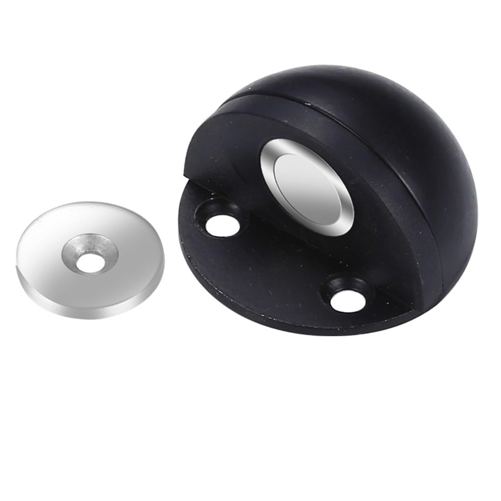 Luercher Nero Door Stop Floor Mounted Door Stops Stainless Steel Door Stoppers For Floor Mounted Half Moon With Screws 2 Pack(Nero)