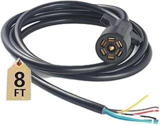 8 Feet 7-Wire Trailer Adapter Cord for RV,Heavy Duty 7 Way Trailer Plug,7 pin Trailer Wiring Harness