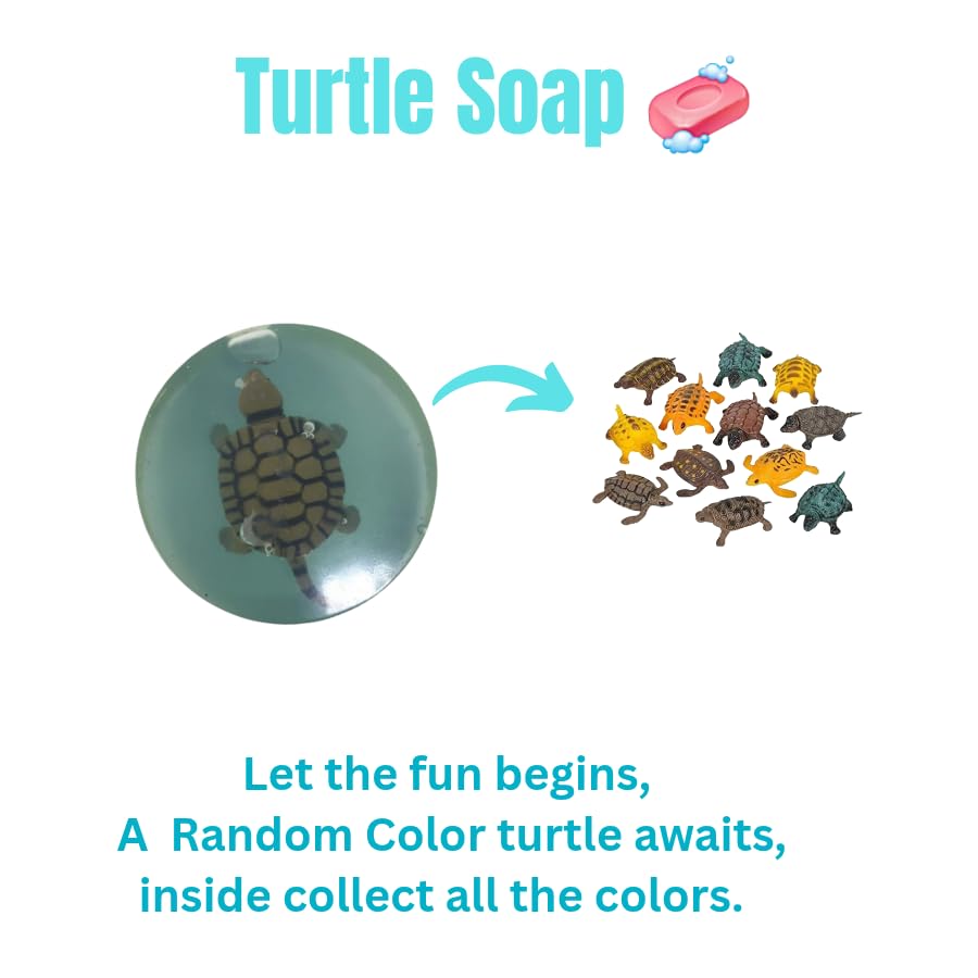 Kids Soap Clear Soap with Toy inside -Party Pack Natural Soap Bar Gift Set, Face Soap or Body Soap (Paraben free chemical free) 4 Ounce Each form a Collection of Turtle Mini Toys (24 Pack) image 3