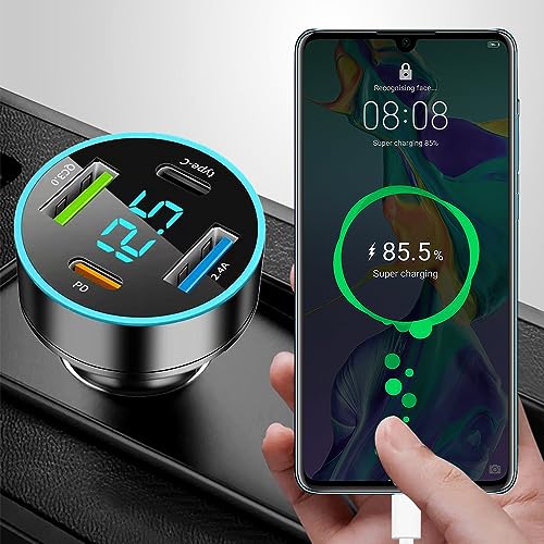 4-Port Voltmeter Car Charger