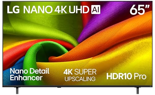 Image of LG 65-Inch Class Nano AI 4K NU85 Series Smart TV w/AI Sound Pro, HDR10, AI 4K Super Upscaling, Filmmaker Mode, Wow Orchestra, Compatible with Alexa (65NU850BPUA, 2026)