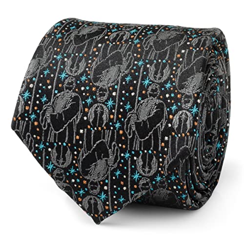 Cufflinks Inc. Obi-Wan Kenobi Gray Mens Tie Subtle Polyester Star Wars Tie with Galactic Motif Formal Accessory for Office Weddings or Gifts