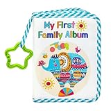My First Photo Album for Baby, Soft Photo Cloth Book For Baby Holds 17 4x6 Photos,Toddler Photo Album With Safety Mirror,Soft Cloth Photo Book for Memory Album Baby Shower