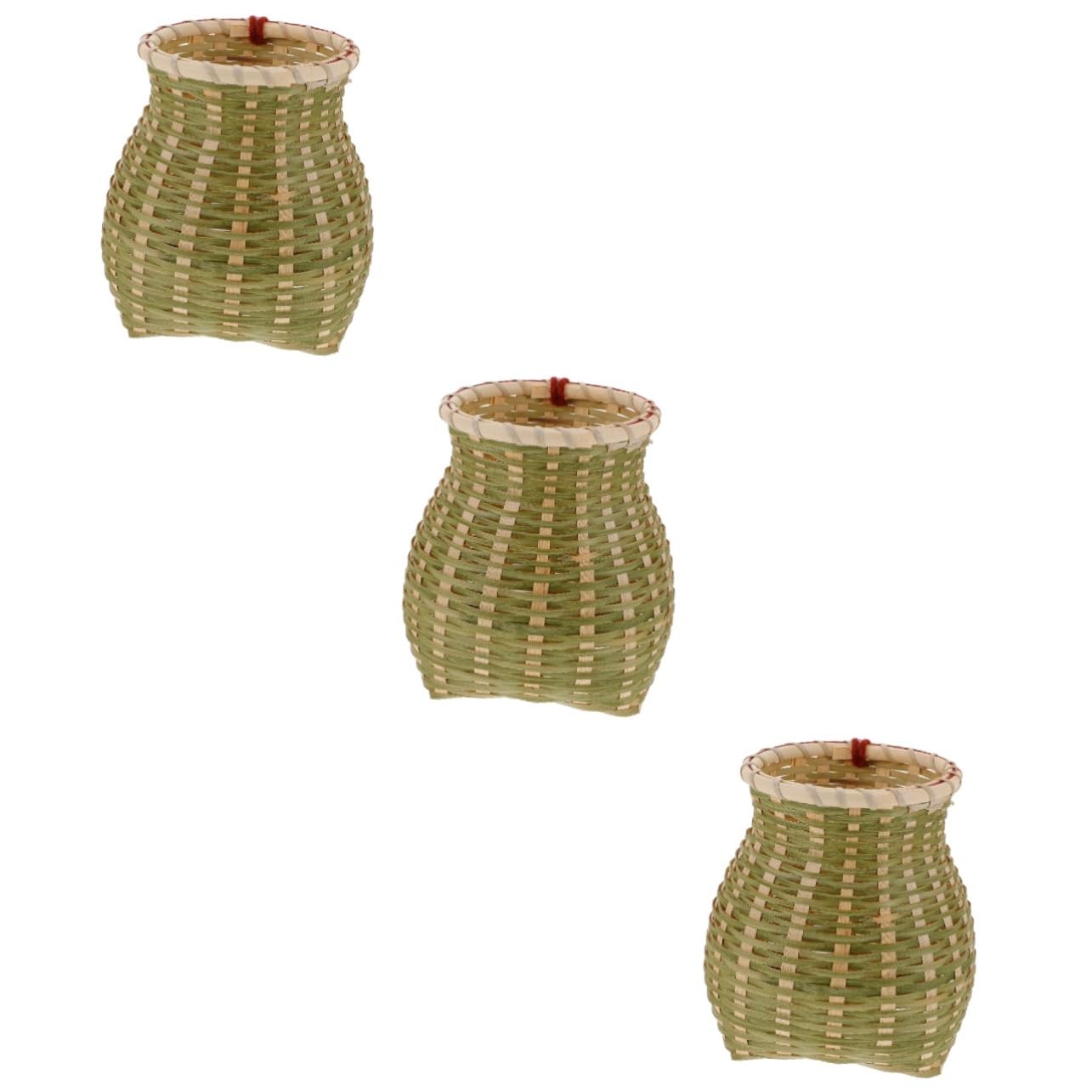 VANZACK 3pcs Sturdy Bamboo Basket for Boys and Girls Hand Woven Toy Baskets Storage Home Decor Boys and Girls Performance Prop