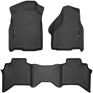 Husky Liners Weatherbeater Floor Mats | Fits 2002-2008 Ram 1500 Crew Cab; 2003-2009 Ram 2500/3500 Crew Cab | Front & 2nd Row, 3-pc Black - 98031