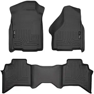 Husky Liners Weatherbeater Floor Liners Front & 2nd Row Fits 2002–2008 Ram 1500 Crew Cab (3-piece)