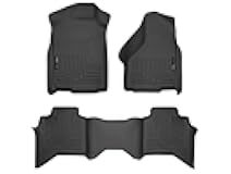Husky Liners Weatherbeater Floor Mats | Fits 2002 - 2008 Ram 1500 Crew Cab; 2003 - 2009 Ram 2500/3500 Crew Cab | Front & 2nd Row, 3-pc Black - 98031