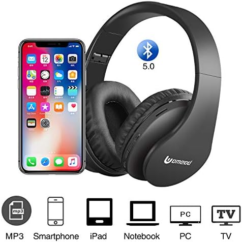 Wireless Bluetooth Over Ear Headphones, Foldable Wireless and Wired Stereo Headset Built-in Mic, Micro SD/TF, FM Radio, Soft Earmuffs & Light Weight for Home and Travel Cell Phone PC