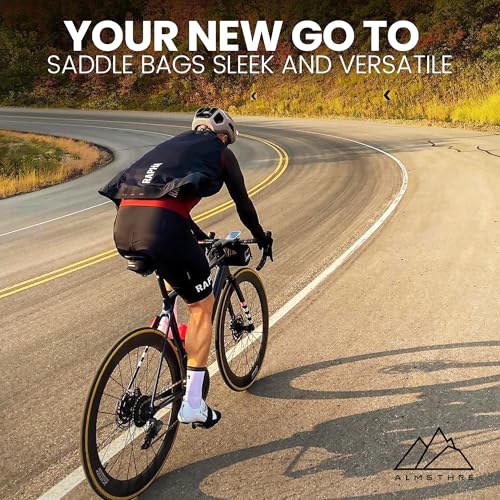 ALMSTHRE Signature Bike Saddle Bag – Midnight Black | 0.5L Bike Seat Bag (3" x 5.25" x 2") | Water-Resistant Ripstop, Waterproof Zipper, Internal Pocket | Durable Under Seat Storage by ALMSTHRE - Image 6